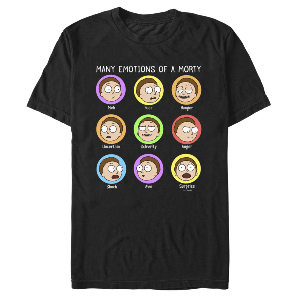 Men's Rick And Morty Many Emotions of a Morty  Adult T-Shirt