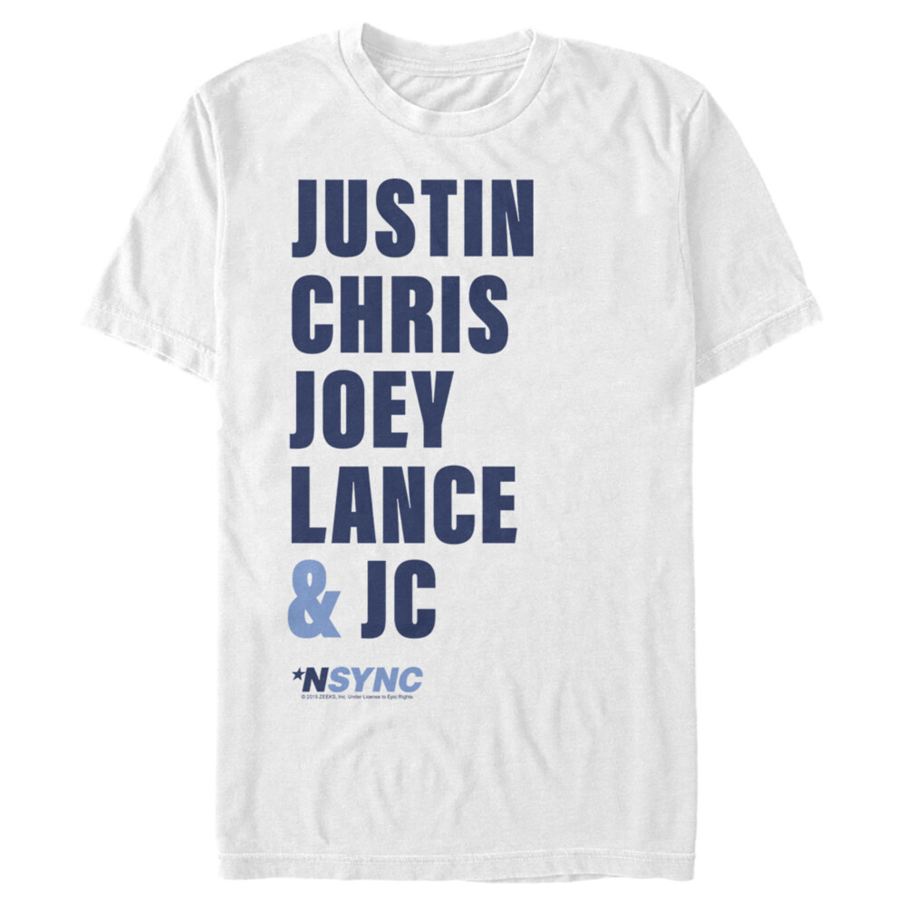 Men's NSYNC Band Name Stack  Adult T-Shirt