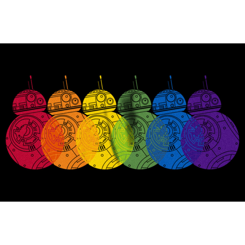 Men's Star Wars The Last Jedi BB-8 Pride Rainbow  Adult T-Shirt