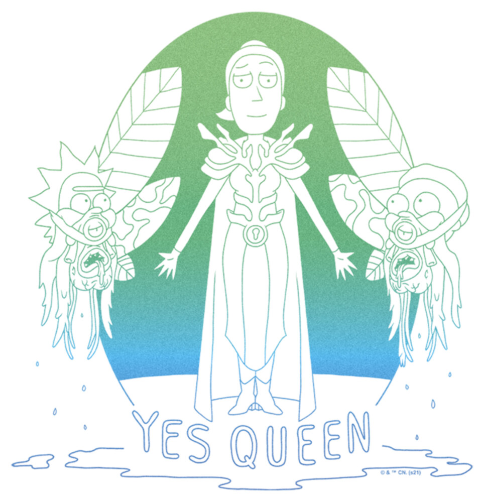 Men's Rick And Morty Yes Queen Summer  Adult T-Shirt