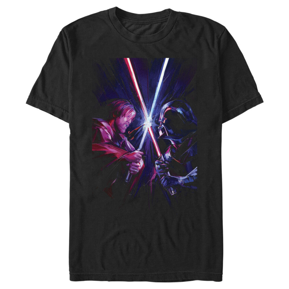 Men's Star Wars: Obi-Wan Kenobi Vader vs Kenobi Artistic Lightsaber Duel  Adult T-Shirt
