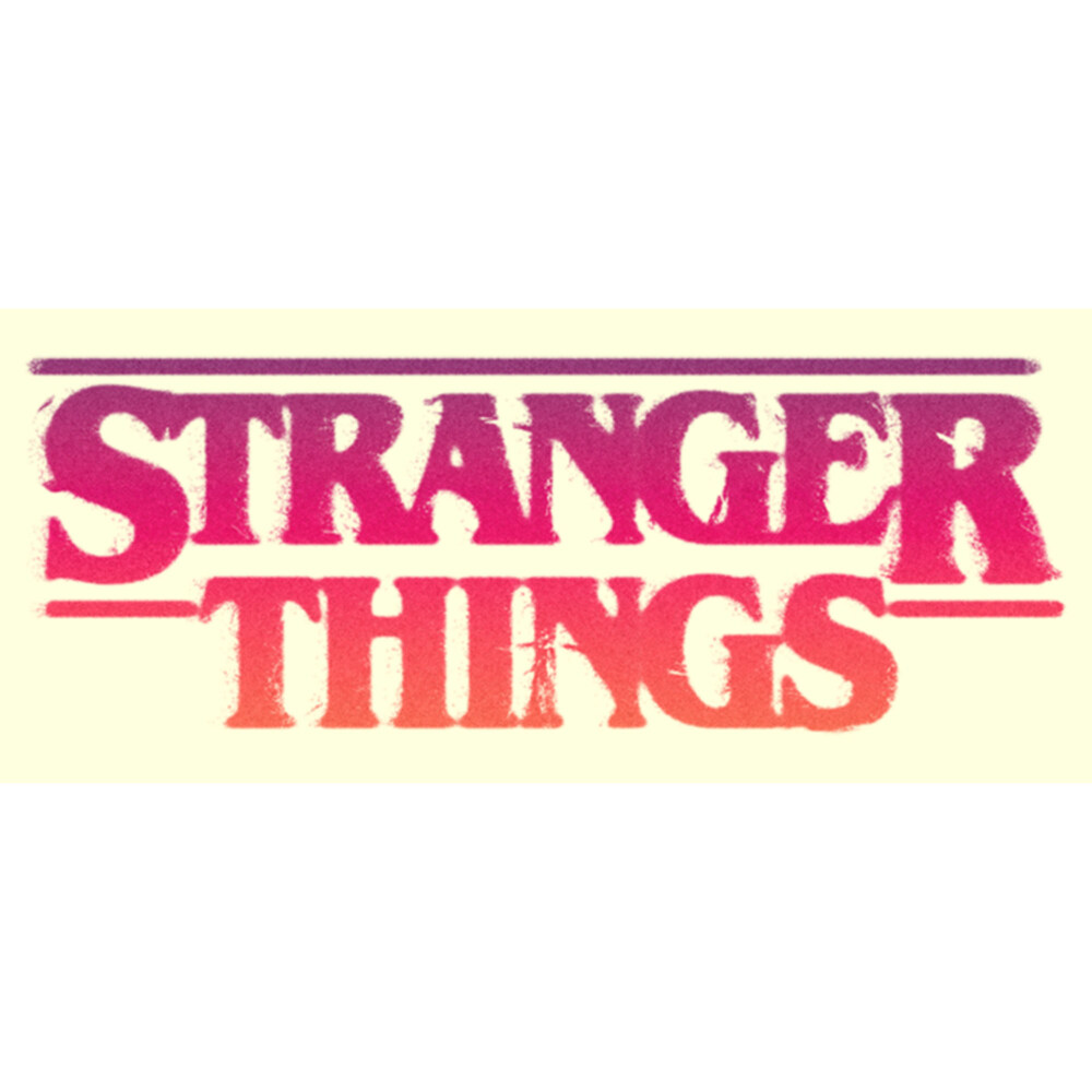 Men's Stranger Things Pink Logo  Adult T-Shirt