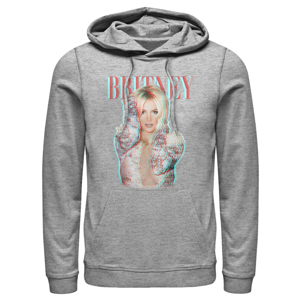 Men's Britney Spears Pop Star Glitch  Adult Pull Over Hoodie