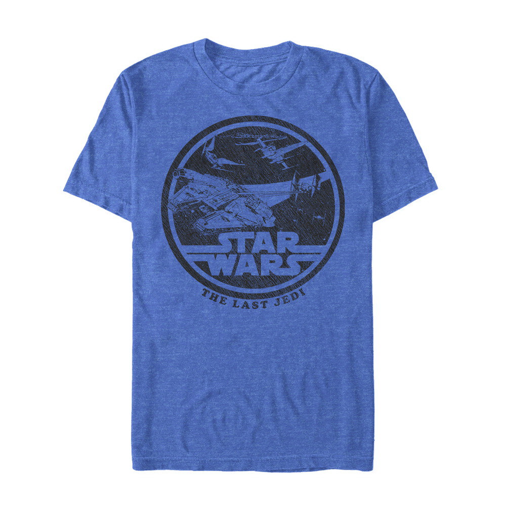 Men's Star Wars The Last Jedi Millennium Falcon Battle  Adult T-Shirt