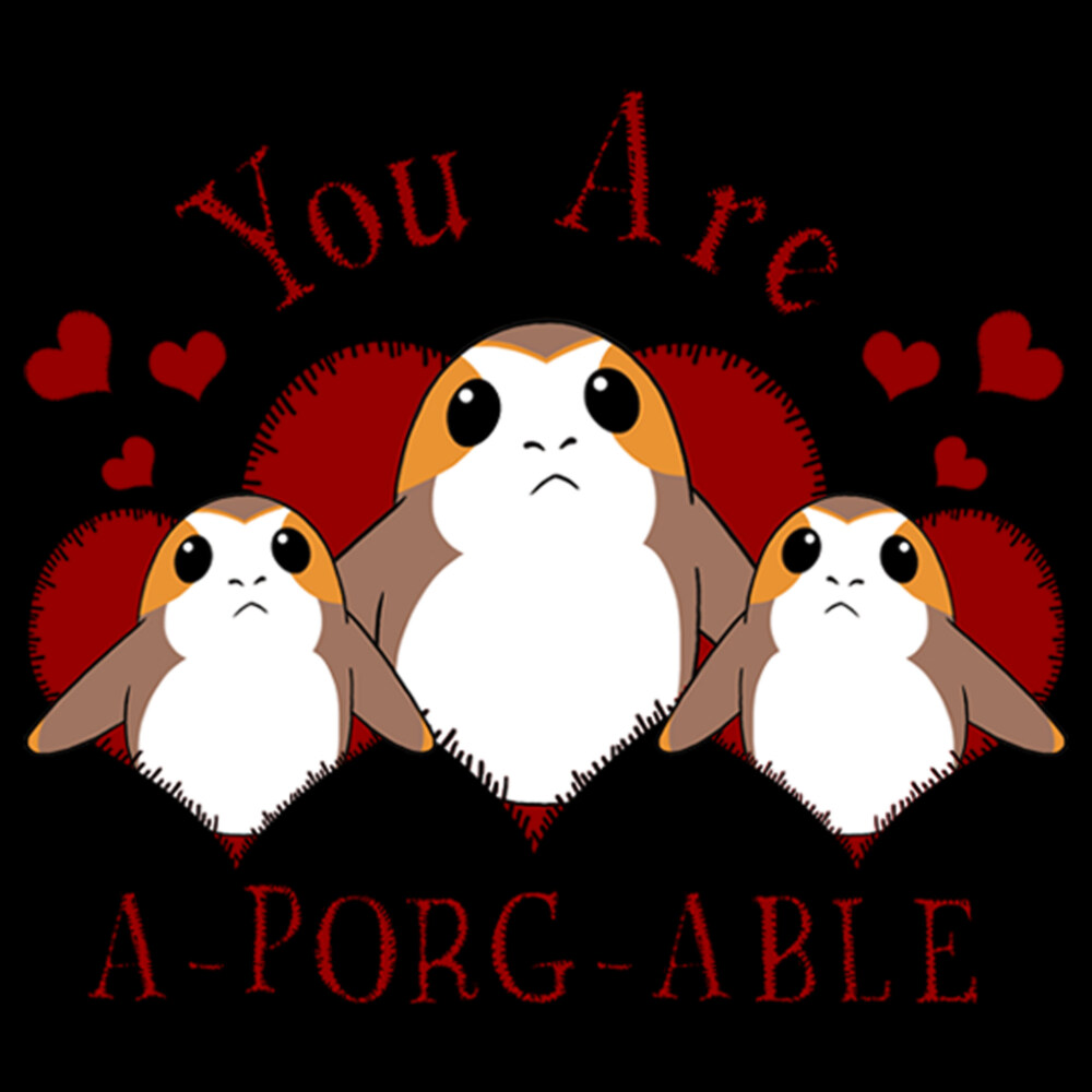 Men's Star Wars Valentine's Day You Are A-Porg-Able  Adult Sweatshirt
