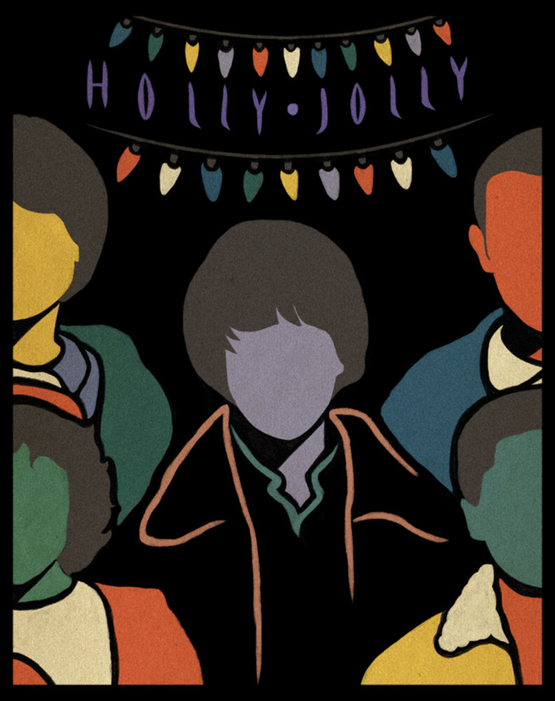 Men's Stranger Things Faceless Gang Holly Jolly  Adult T-Shirt