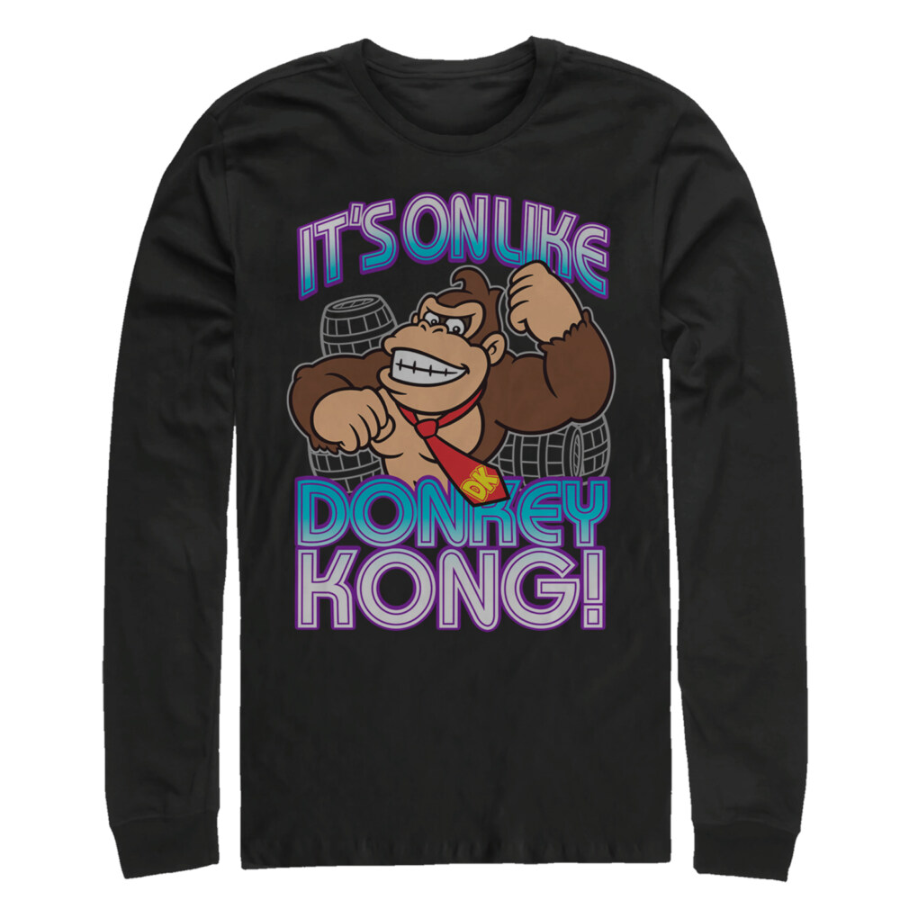 Men's Nintendo Donkey Kong It's On  Adult Long Sleeve Shirt