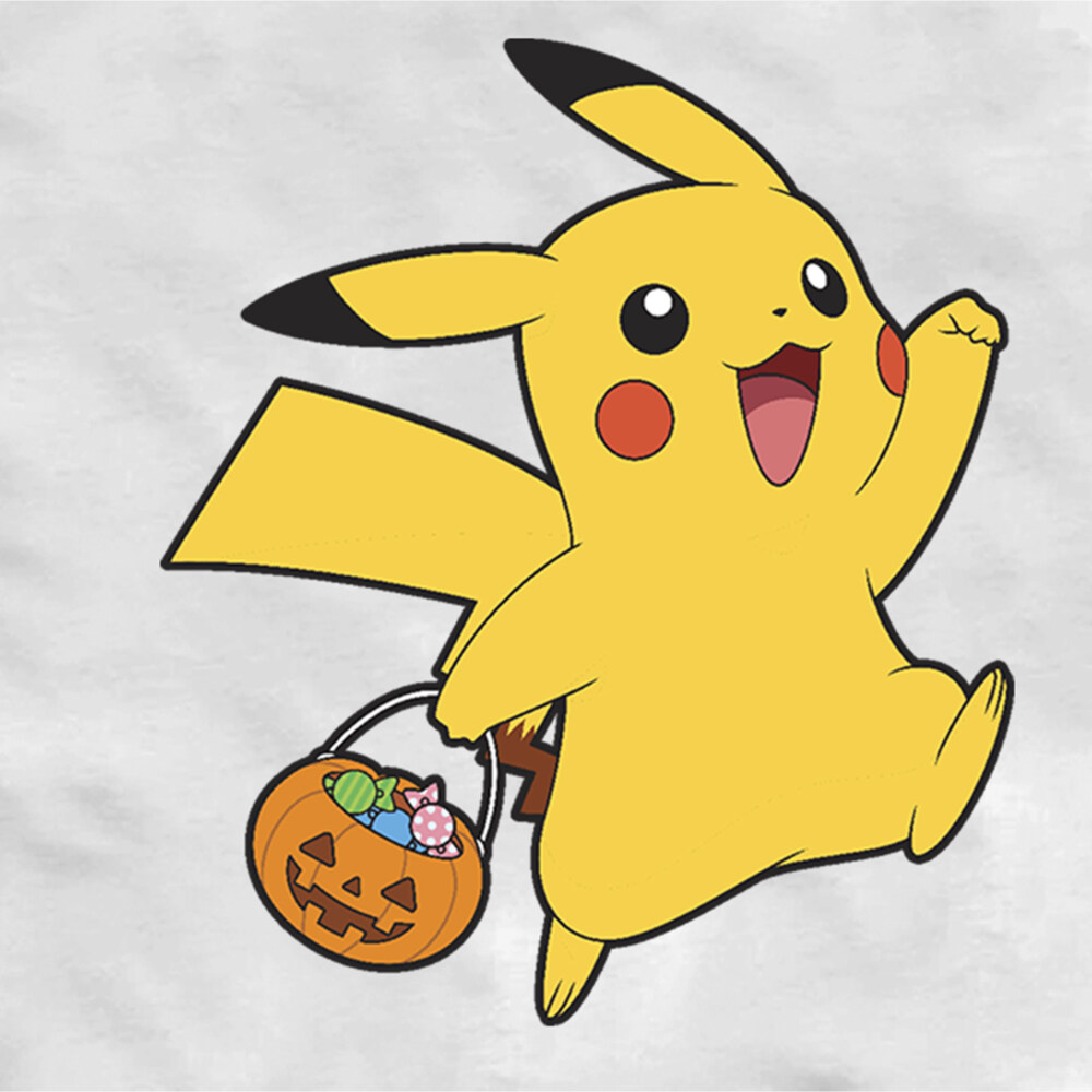 Men's Pokemon Halloween Trick-or-Treating Pikachu  Adult Baseball Tee
