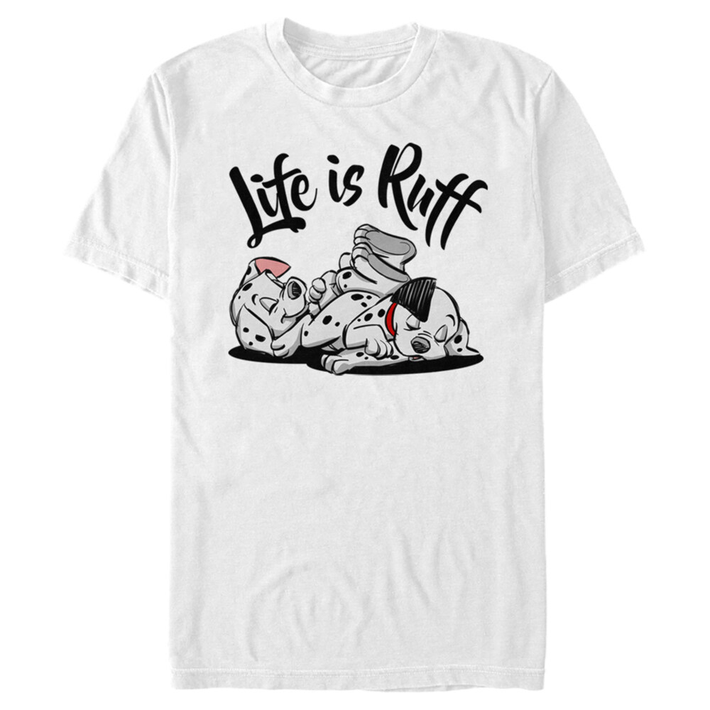 Men's One Hundred and One Dalmatians Life is Ruff  Adult T-Shirt