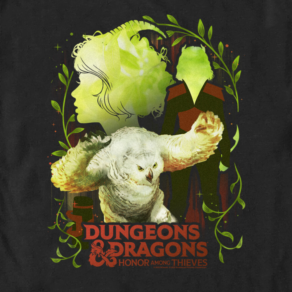 Men's Dungeons & Dragons: Honor Among Thieves Doric the Druid and the Owlbear  Adult T-Shirt
