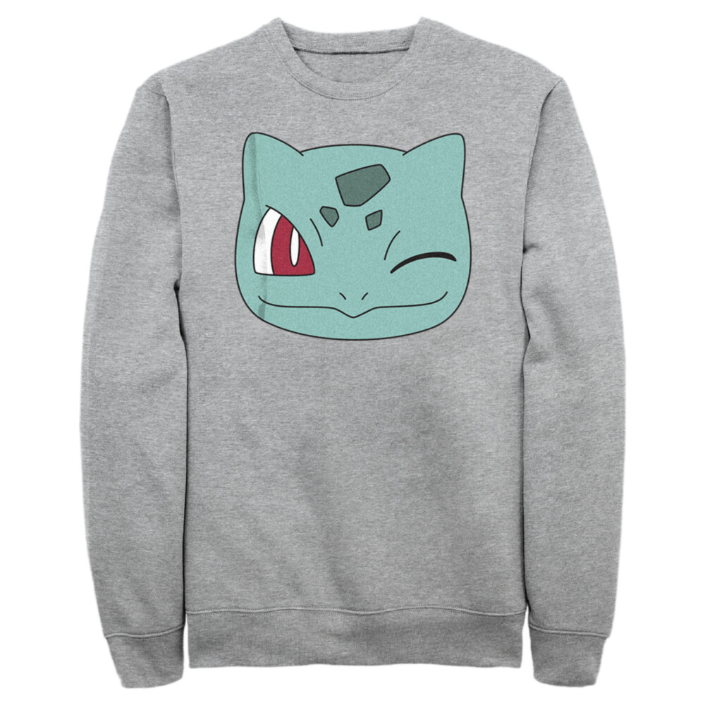 Men's Pokemon Bulbasaur Wink Face  Adult Sweatshirt