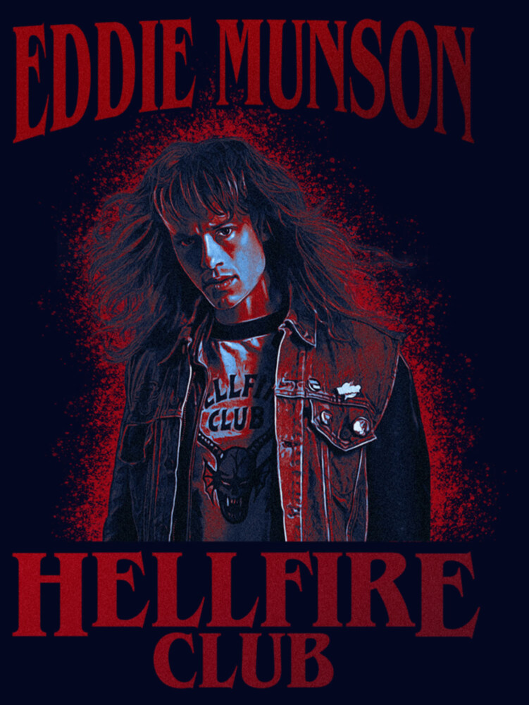 Men's Stranger Things Hellfire Club Eddie Munson  Adult T-Shirt