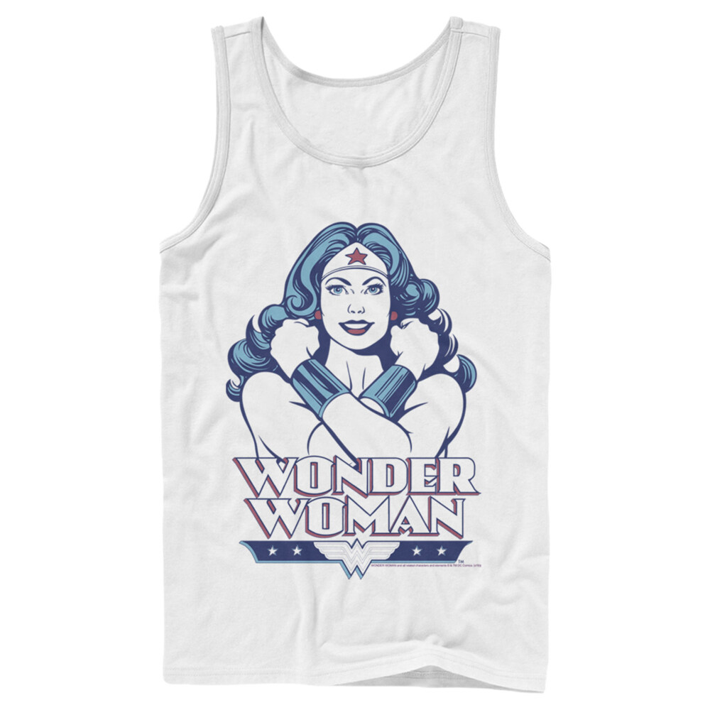 Men's Justice League Cross Chest Portrait  Adult Tank Top