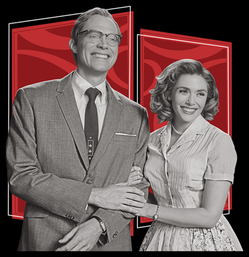 Men's Marvel WandaVision Sitcom Couple  Adult T-Shirt