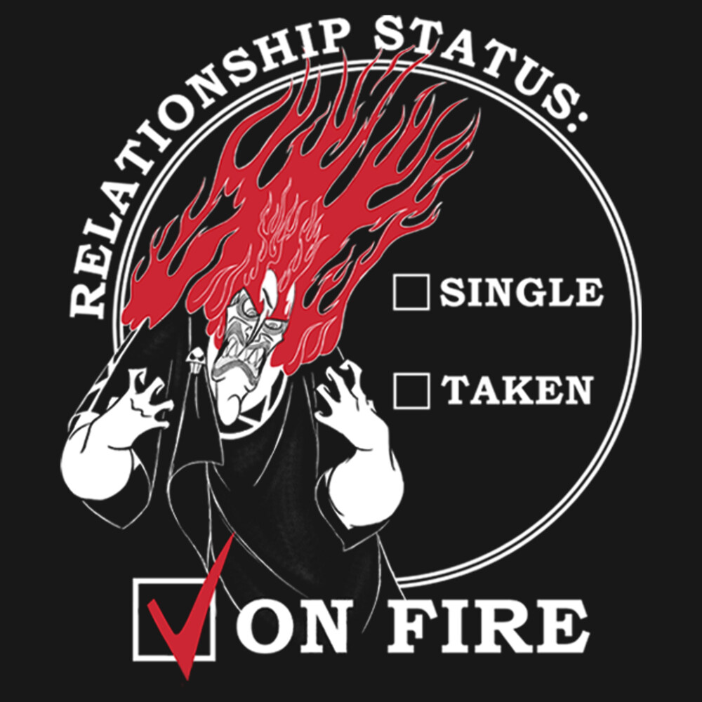 Men's Hercules Hades Valentine's Day Status, ON FIRE!  Adult Long Sleeve Shirt