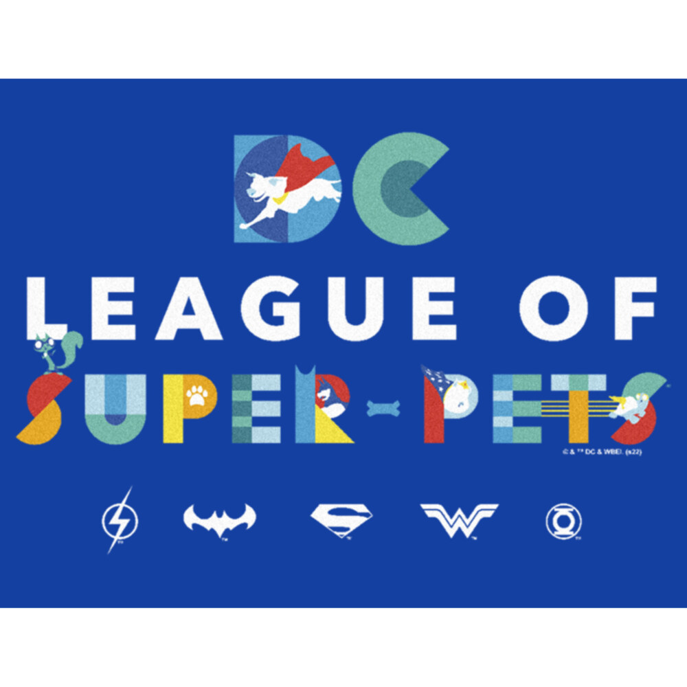 Men's DC League of Super-Pets Colorful Title  Adult T-Shirt