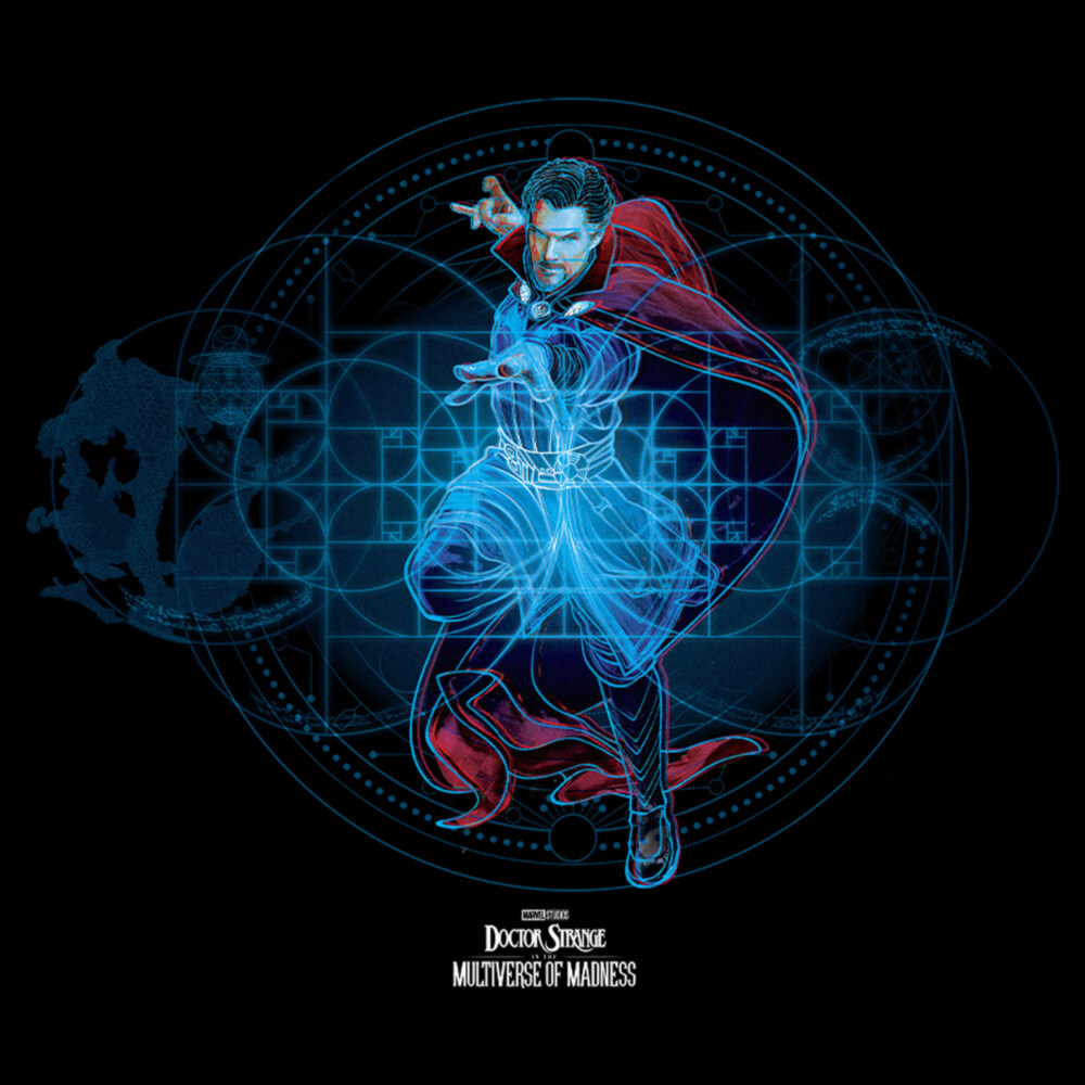 Men's Marvel Doctor Strange in the Multiverse of Madness Neon Strange  Adult T-Shirt