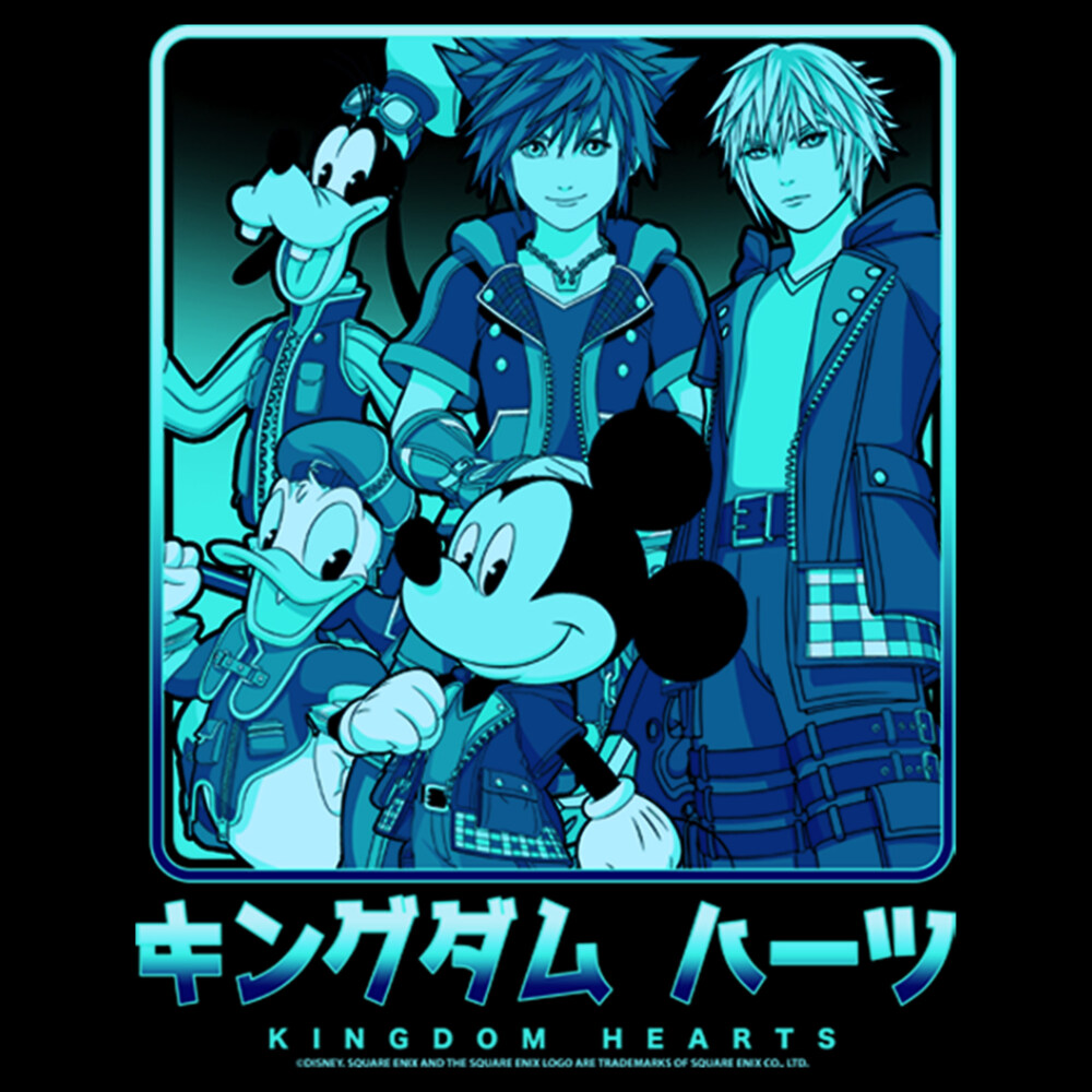 Men's Kingdom Hearts 3 Heroes In a Box  Adult Pull Over Hoodie