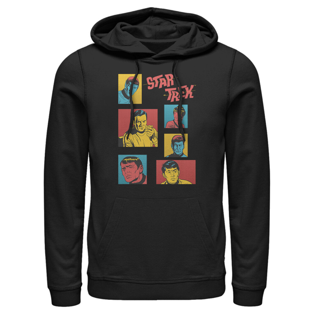 Men's Star Trek: The Original Series Retro Character Squares  Adult Pull Over Hoodie