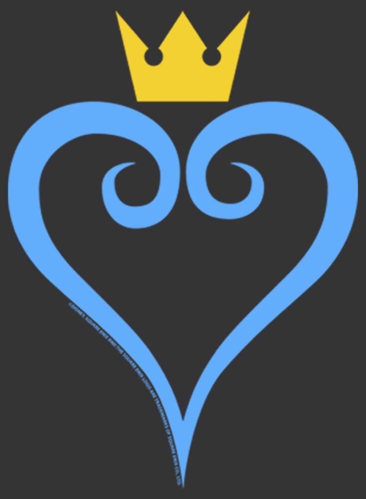 Men's Kingdom Hearts 1 Blue Heart  Adult Pull Over Hoodie