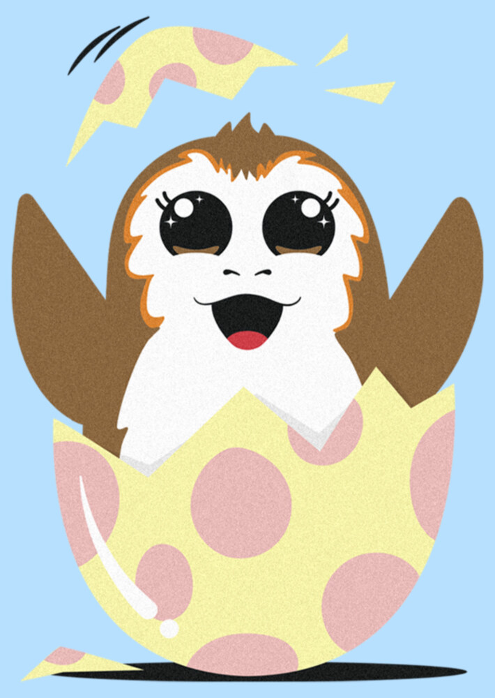 Men's Star Wars Happy Easter Egg Porg Style  Adult T-Shirt