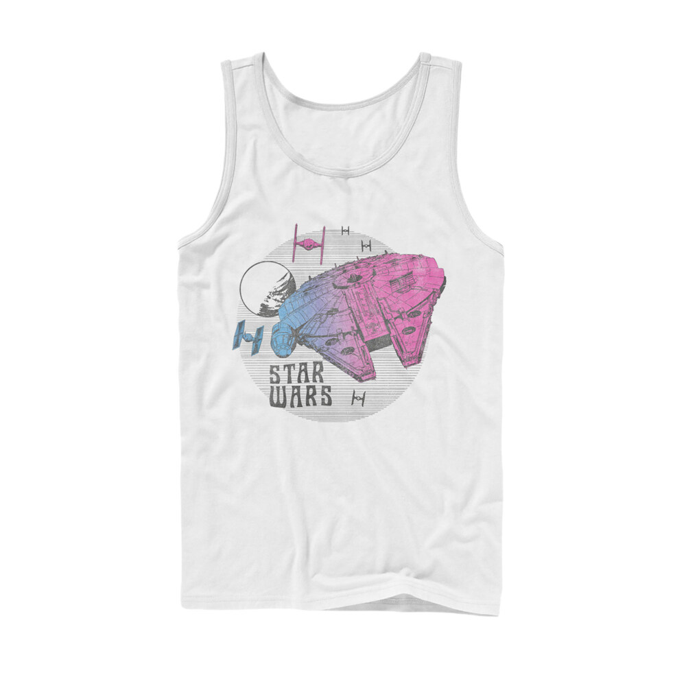 Men's Star Wars: The Rise of Skywalker Ombre Millennium Falcon  Adult Tank Top