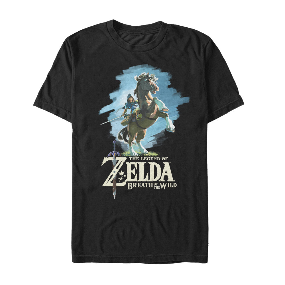 Men's Nintendo Legend of Zelda Breath of the Wild Link Epona  Adult T-Shirt