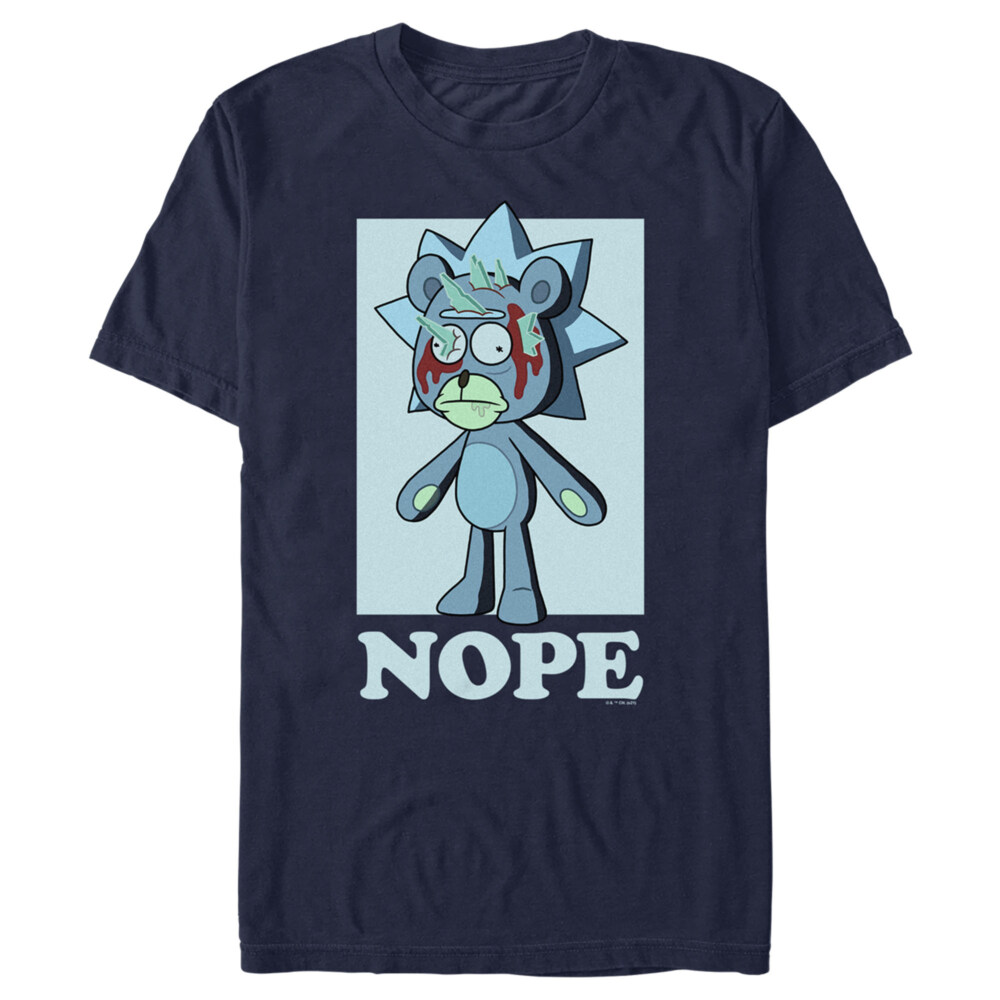 Men's Rick And Morty Teddy Rick Nope  Adult T-Shirt
