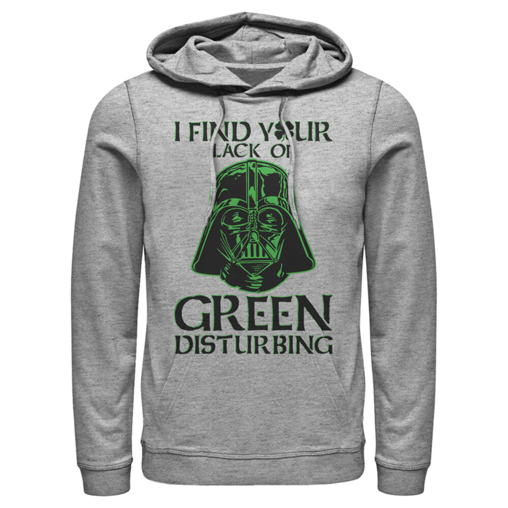 Men's Star Wars St. Patrick's Day Darth Vader I Find your Lack of Green Disturbing  Adult Pull Over Hoodie
