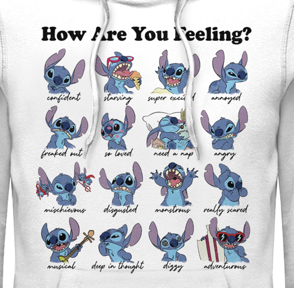 Men's Lilo & Stitch How Are You Feeling  Adult Pull Over Hoodie
