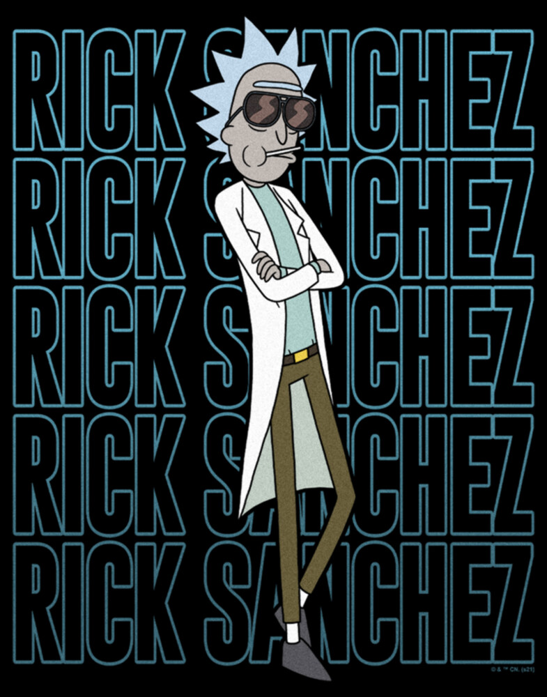 Men's Rick And Morty Rick Sanchez Name Stack  Adult T-Shirt