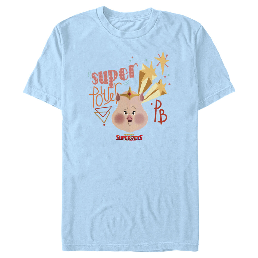 Men's DC League of Super-Pets Super Power PB Pig  Adult T-Shirt