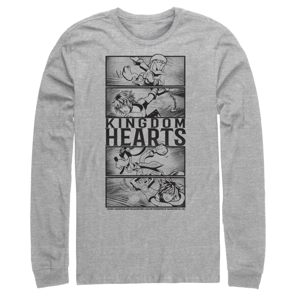 Men's Kingdom Hearts 3 Action Panels  Adult Long Sleeve Shirt