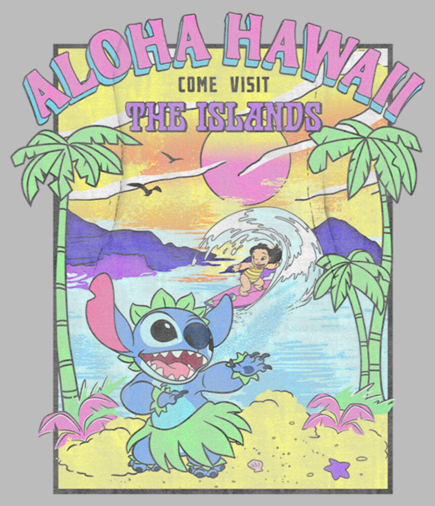 Men's Lilo & Stitch Aloha Hawaii Come Visit the Islands  Adult Pull Over Hoodie