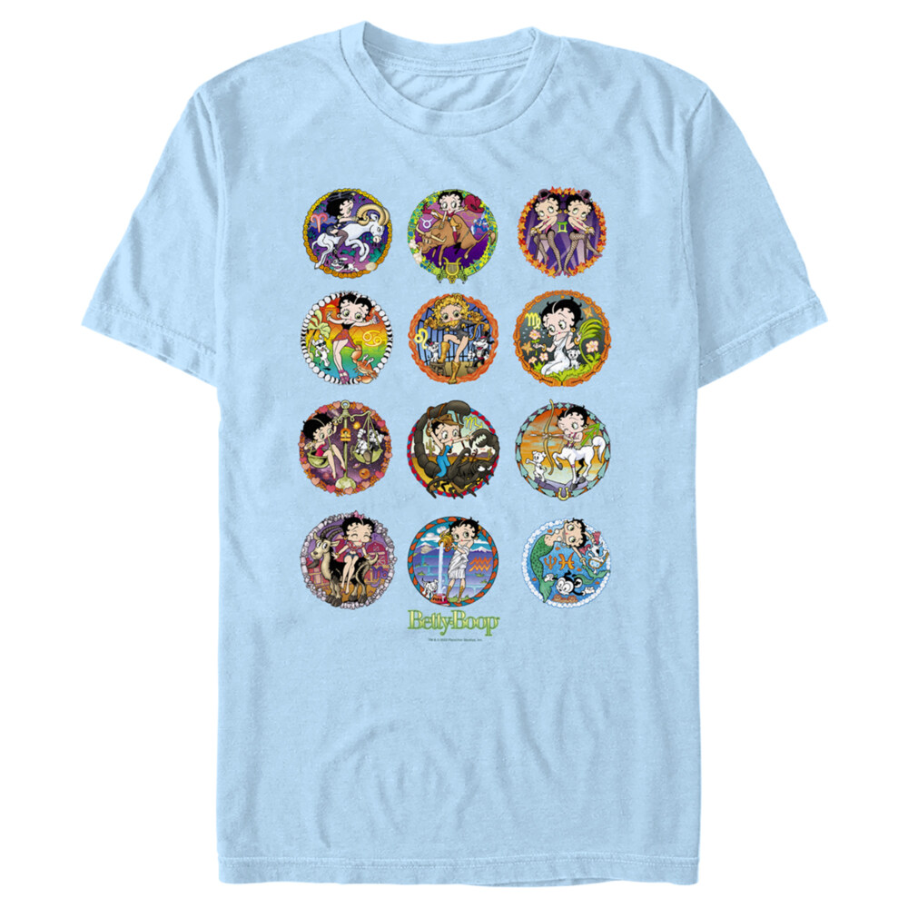 Men's Betty Boop Zodiac Signs  Adult T-Shirt