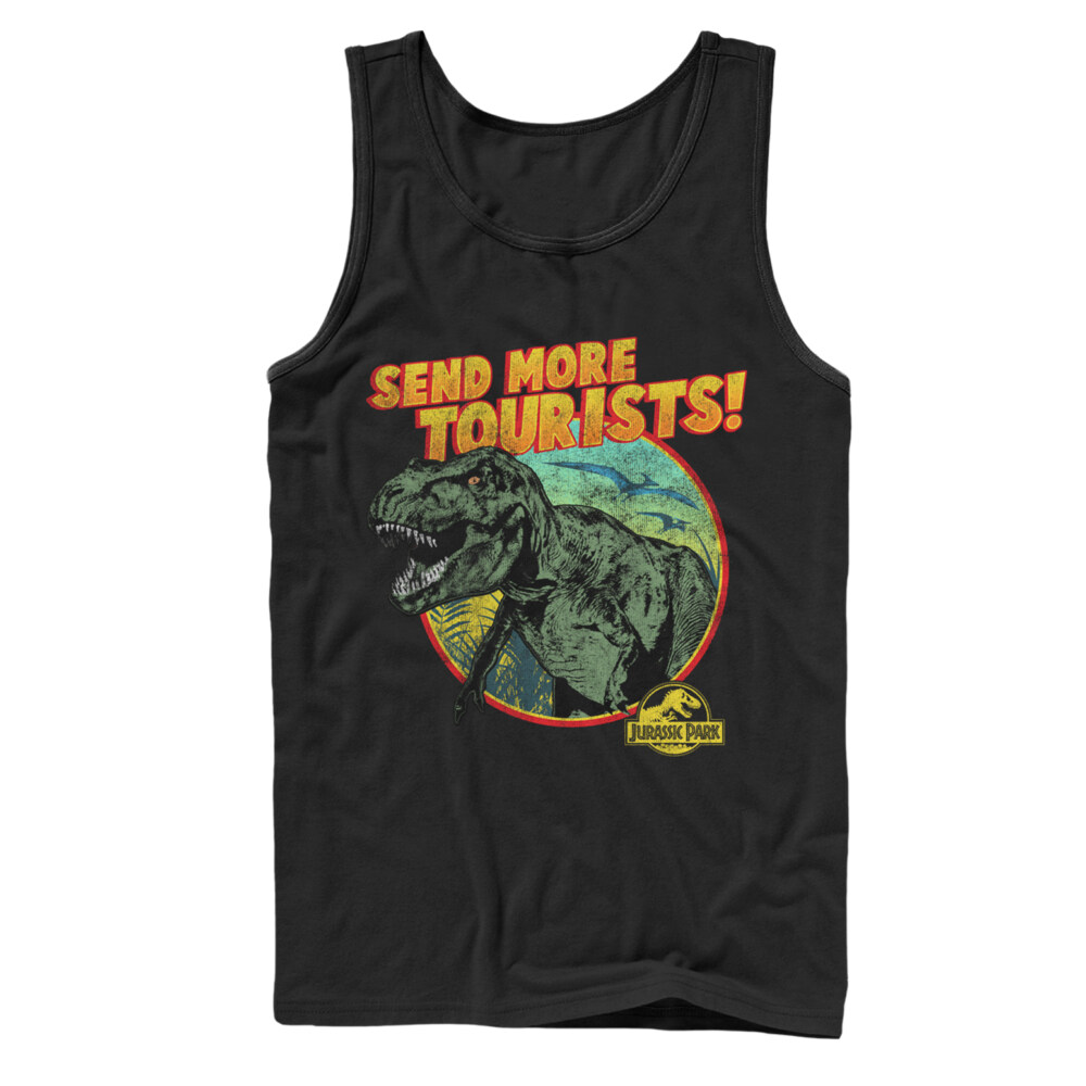 Men's Jurassic Park Vintage Send More Tourists  Adult Tank Top