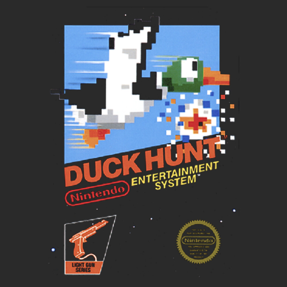 Men's Nintendo NES Duck Hunt  Adult Pull Over Hoodie