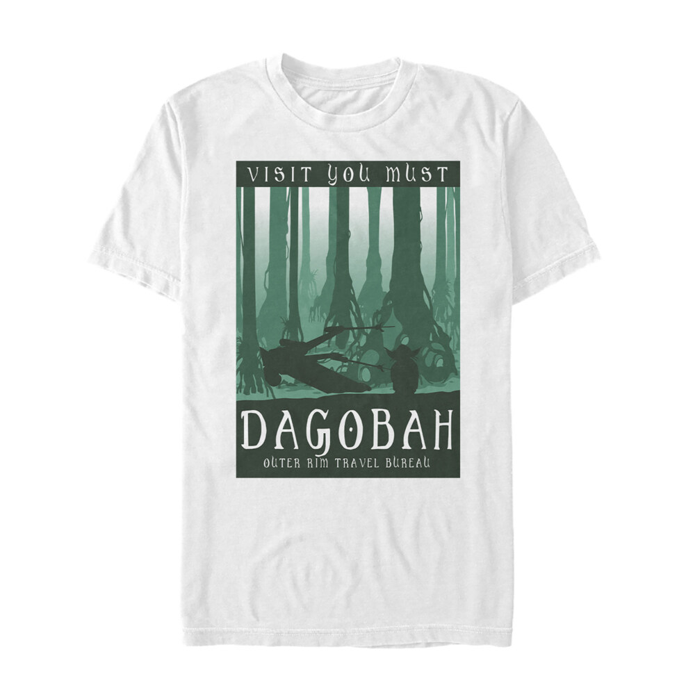 Men's Star Wars Visit Dagobah Travel Poster  Adult T-Shirt