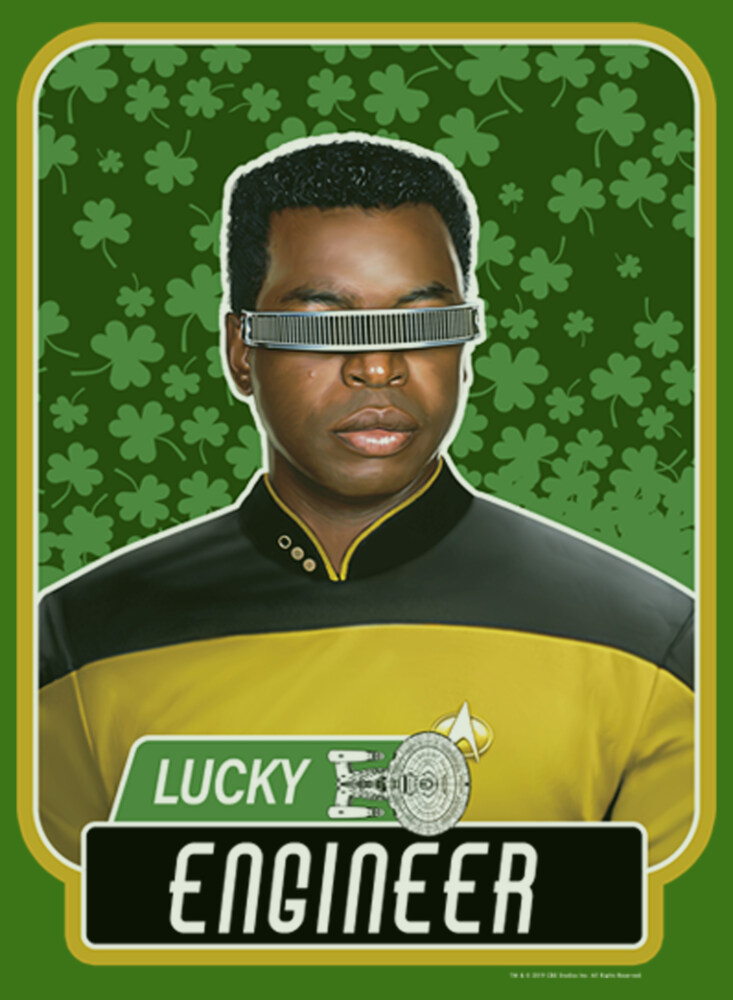 Men's Star Trek: The Next Generation St. Patrick's Day Lucky Engineer La Forge  Adult T-Shirt
