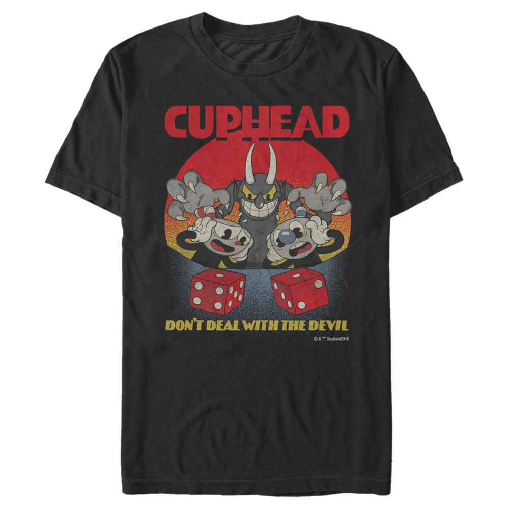 Men's Cuphead Don't Deal With the Devil Snake Eyes  Adult T-Shirt