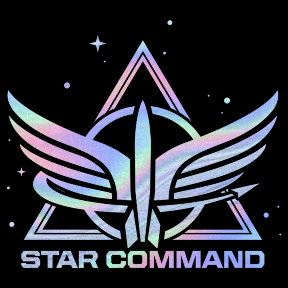 Men's Lightyear Holographic Star Command Logo  Adult T-Shirt