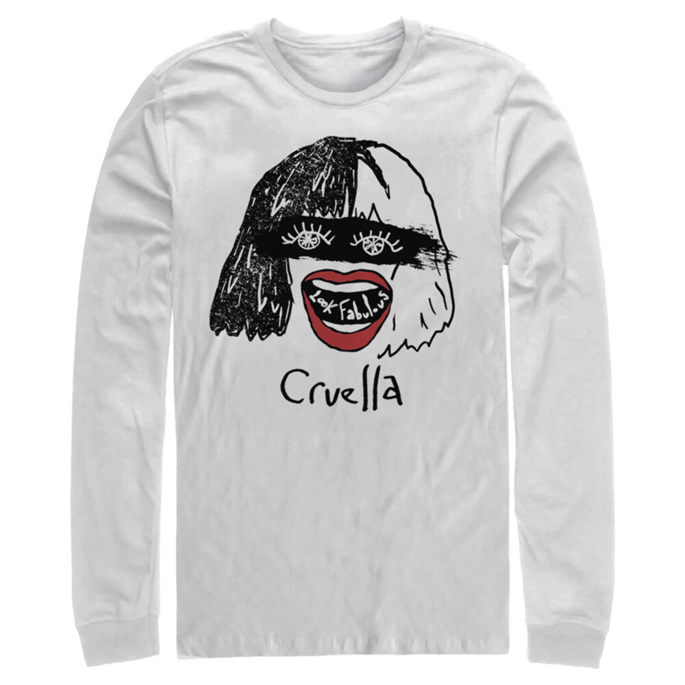 Men's Cruella Look Fabulous Drawing  Adult Long Sleeve Shirt