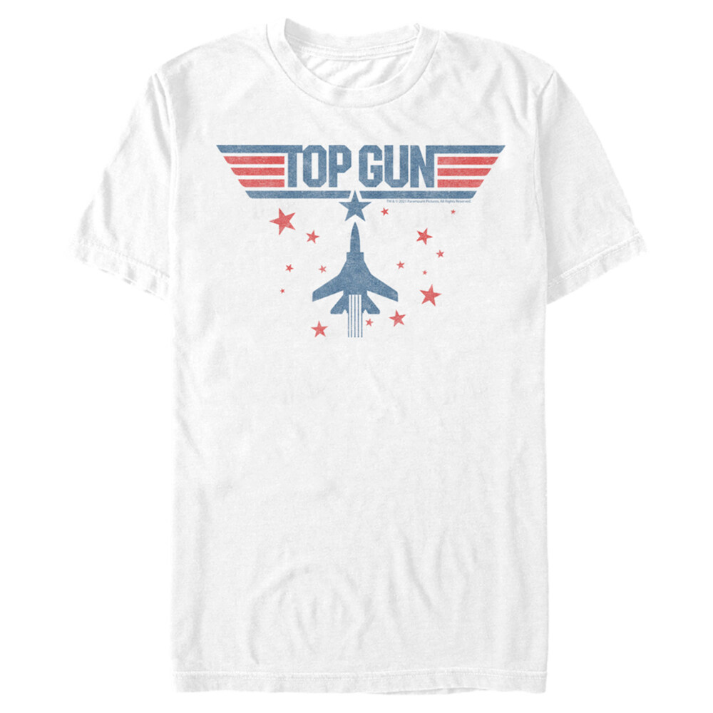 Men's Top Gun Fighter Jet and Stars Logo  Adult T-Shirt