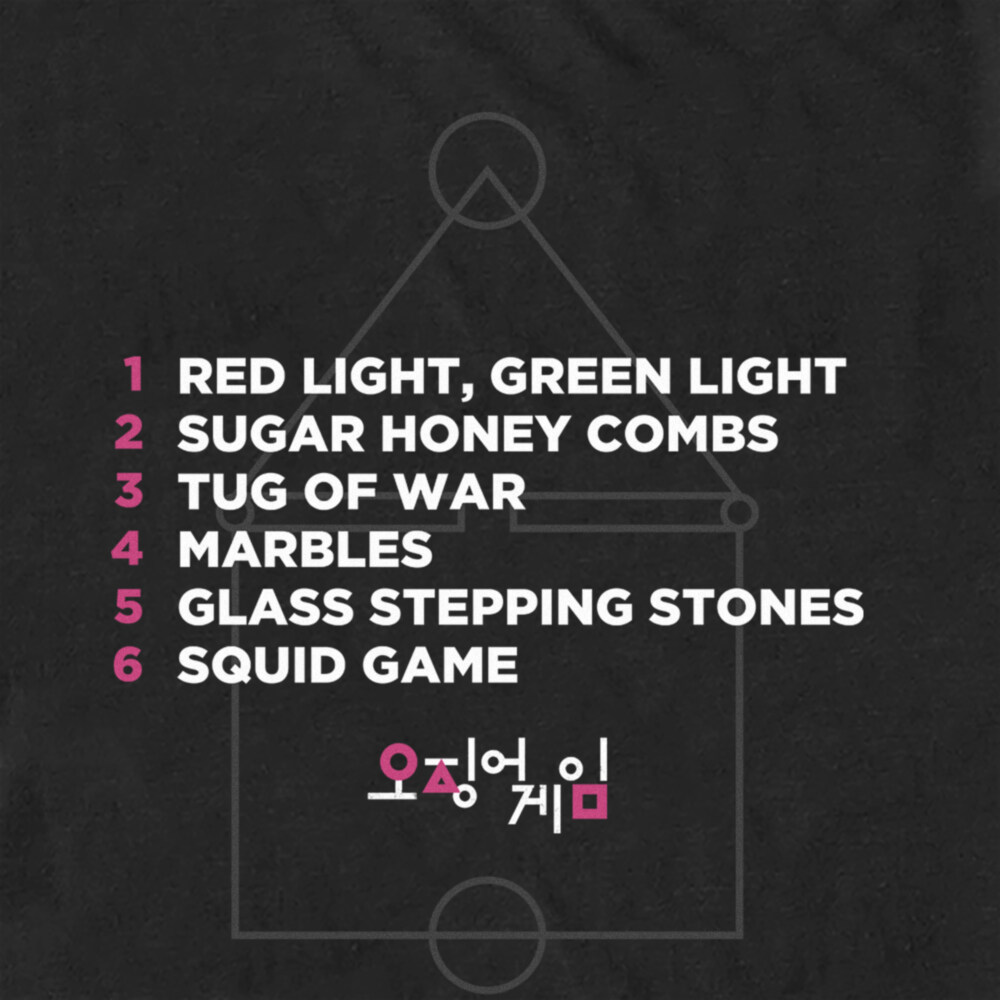 Men's Squid Game List of Games  Adult T-Shirt