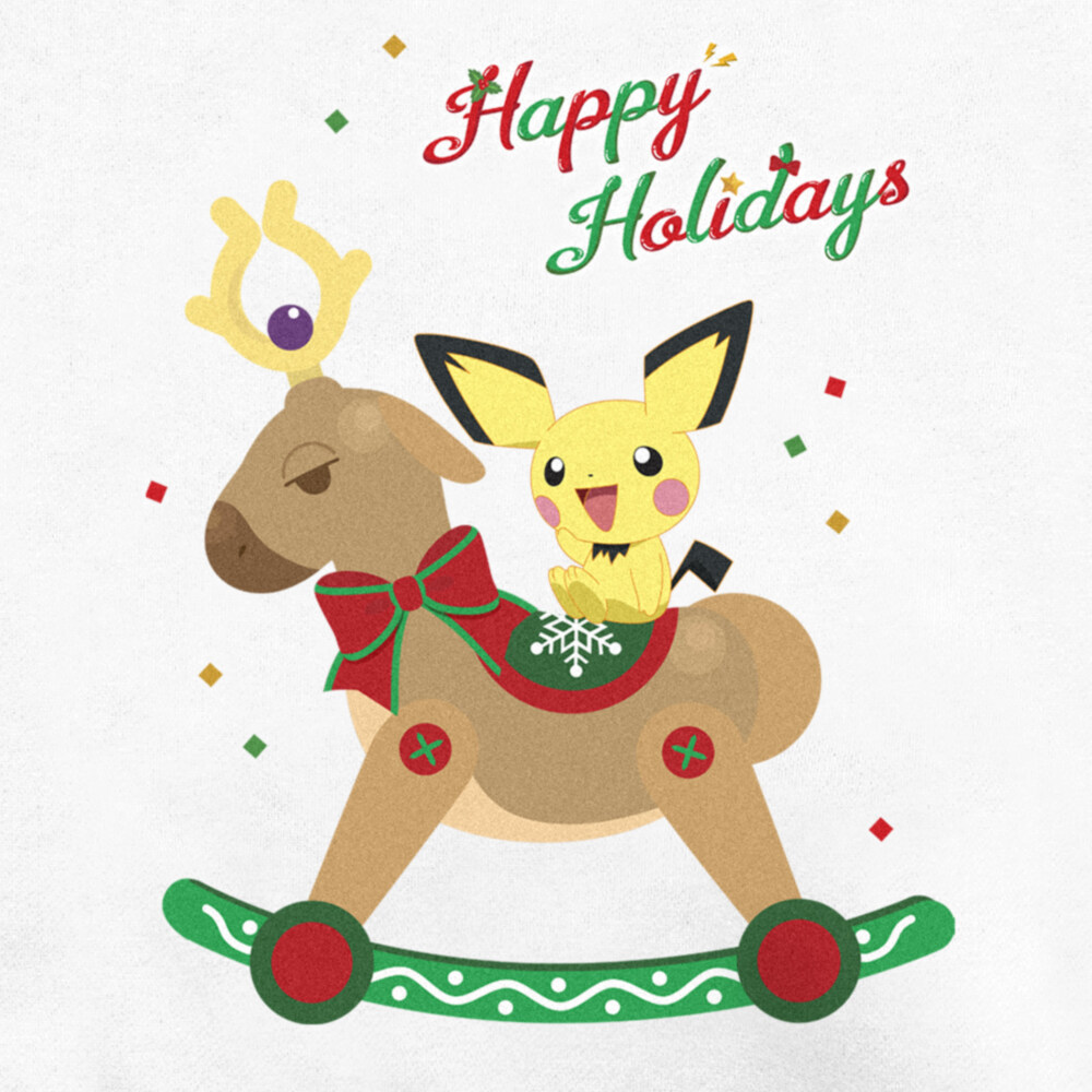 Men's Pokemon Christmas Pichu Rocker  Adult Sweatshirt