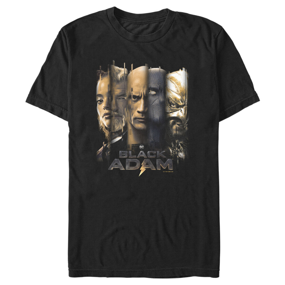 Men's Black Adam Faces of Justice  Adult T-Shirt