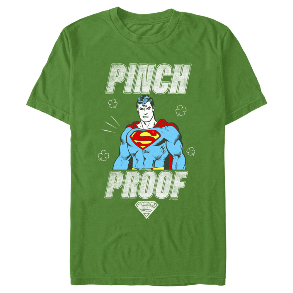 Men's Superman St. Patrick's Day Pinch Proof Man of Steel  Adult T-Shirt