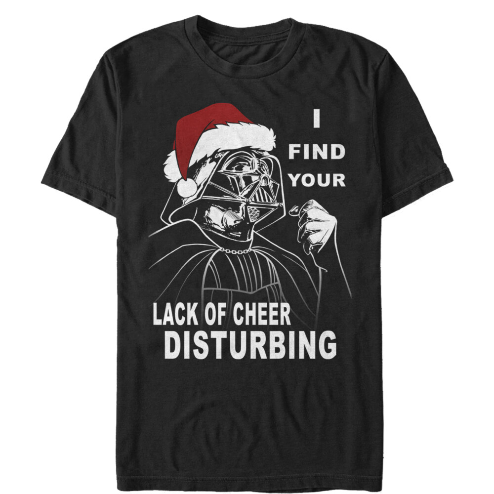 Men's Star Wars Christmas Vader Lack of Cheer Disturbing  Adult T-Shirt