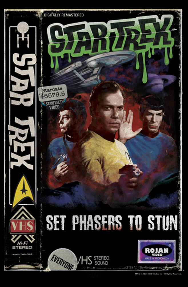 Men's Star Trek: The Original Series VHS Set Phasers to Stun  Adult T-Shirt