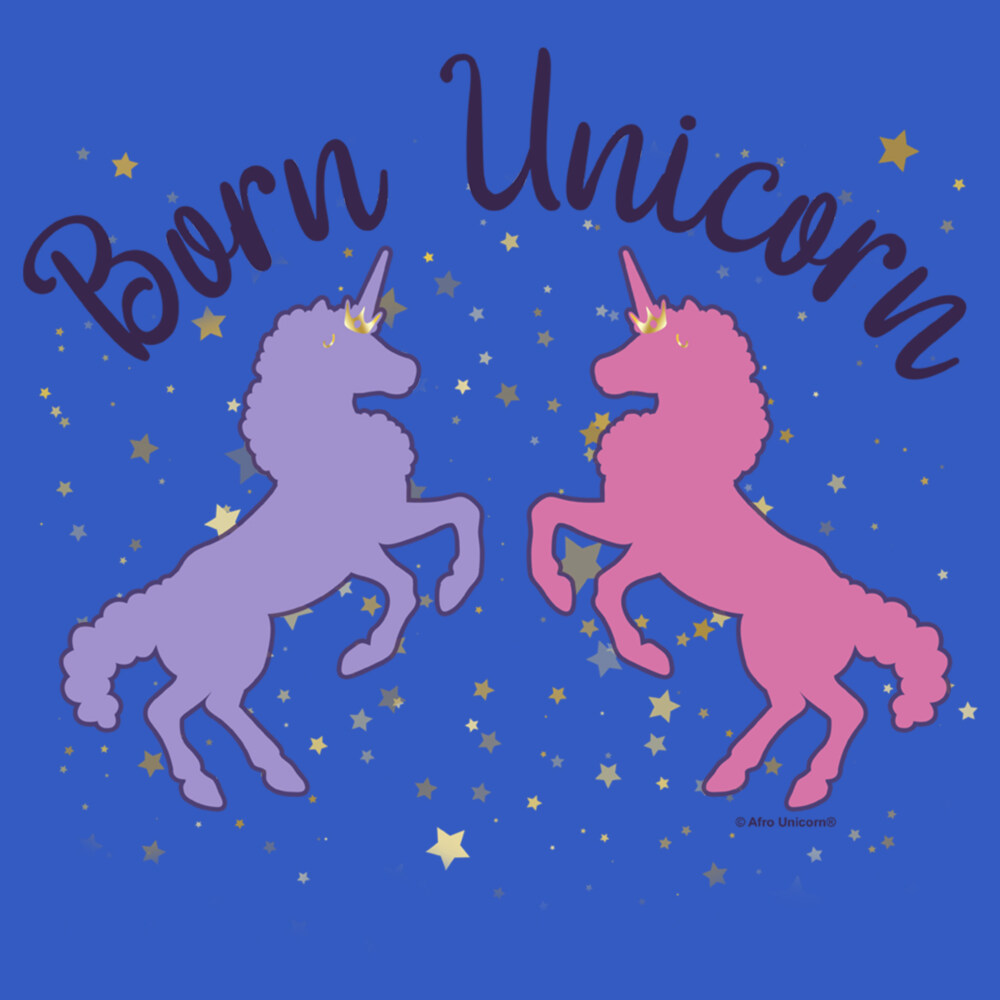 Men's Afro Unicorn Purple & Pink Unicorns  Adult T-Shirt